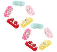GANAZONO 10 Unidades Pet Hair Ornaments Floral Animal Hair Claw Clips For Dogs and Cats Polyester Plastic Material Stylish Grooming Accessories For Puppies and Kittens