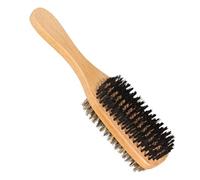 GANAZONO 1pieza Cepillo De Barba De Doble Cara Cerda Natural y Mango Para Limpieza De Vello Facial y Cuidado Barba Uso Peluquerías y Casa