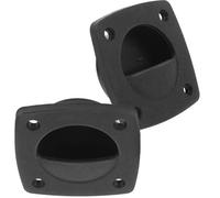 GANAZONO 2 Piezas Anillo de Tiro Empotrado de Nylon Negro para Escotillas Marinas, Pestillo Cuadrado Resistente de PP para Puertas de Cabina de Barco y Accesorios Náuticos