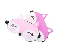 GANAZONO 2 piezas Antifaz Dormir Niña Máscara Ojos Fox Diseño Divertido Bloquea Luz para Siesta y Viajes Unisex Suave y Cómodo