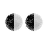 GANAZONO 2 Piezas Bolas de Práctica Bicolor con Línea de Puntería para Entrenamiento Accesorios Profesionales para Swing y Control de Distancia