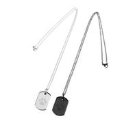 GANAZONO 2 Piezas Collar Urna Cenizas Mascota Negro Plata Diseño Perro Gato Joyería Conmemorativa Cremación