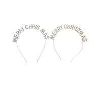 GANAZONO 2 Piezas Diademas Decorativas con Letras y Strass Merry Christmas para Fiesta Navidad Año Accesorios de Pelo Ligero y Resistente Adornos Festivos para Mujeres y Niñas