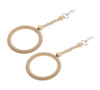 GANAZONO 2 Piezas Juguetes para Pájaros Columpios de Madera para y Cotorras de Anillos Redondos Resistentes y Coloridos Estabilidad y Diversión para Jaulas y Jardines