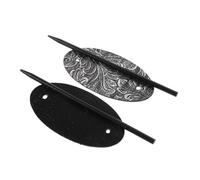GANAZONO 2 piezas Ovaladas Horquillas Retro para Moño Accesorios de PU para Mujeres Clip Vintage para Cabello Fijación Segura para Bodas y Fiestas