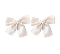GANAZONO 2 Piezas Pasador de Lazo Lazo Cabello de Boda Blanco de Tejido, Horquilla Elegante para Novia, Sujeta y Decora el Pelo, para Ocasiones Obsequios y Bridal Shower