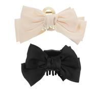 GANAZONO 2 Piezas Pinza de arco elásticos alfiler pinzas para el cabello estrella plata hair clips horquillas moño pinzas para el pelo clips de garra grandes para cabello grueso tela
