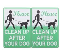 GANAZONO 2 Piezas Señal De Advertencia De Perro Recoger Después De Que Su Perro Haga Señales Carteles De Perro Para Colgar En La Los Desechos De Tu Perro Planchar Mascota Signo