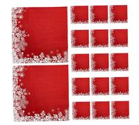 GANAZONO 20 Hojas Servilletas Navidad Rojas Copo Papel Doble Absorbente Decoración Mesa Fiesta Descartables Para Reuniones Navideñas