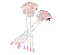 GANAZONO 2piezas Accesorios Cabello Hanfu Pinzas Borlas Adornos Pelo de Cristal Joyas de Hadas para Niñas Uso Bodas Tradicionales