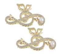 GANAZONO 2piezas Horquilla Antideslizante Notas Musicales y Perlas Para Niñas Clips De Pelo Brillantes Para Peinados Bodas y Fiestas