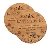 GANAZONO 2piezas Letrero Colgante De Madera Sleeping Para Puerta De Guardería Diseño Decoración Para Dormitorios y Hogares Material De Alta Densidad Para Crear Espacios Tranquilos