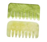 GANAZONO 2piezas Peine De Masaje De Jade Natural Herramienta Gua Sha Para Estimulación Del Cabelludo Relax y Circulación Sanguínea Para Autocuidado y