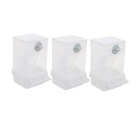GANAZONO 3 Piezas Comederos Automáticos para Aves Acrílicos Alimentador Práctico para Periquitos y Canarios Contenedor Resistente para Alimentación Jaulas y Exterior