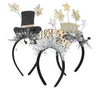 GANAZONO 3 Piezas Diademas de Año con Brillo y Purpurina Accesorios Ligeros y Reutilizables para Fiesta de Nochevieja Diseño de Estrellas y Confeti para Adultos y Fotografía Festiva