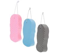 GANAZONO 3 piezas Esponjas de Baño Exfoliantes para Bebés de Gris Azul Rosa y Naturales para Ducha para Recién Nacidos Absorbentes y Prácticas para Cuidado del Niña