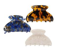 GANAZONO 3 piezas Pinzas de Pelo Pequeñas para Mujeres de Azul y Leopardo Oscuro Pinzas de Garra Fuertes para Cabello Grueso y Fino Accesorio Elegante para Niñas y Mujeres