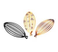 GANAZONO 3 piezas Plátano Vintage para Mujer y Niña Peines Huecos de PC Duradero Accesorios para Cabello Grueso y Rizado Diseño Ámbar y Negro Brillante Sujeción Firme para Peinados