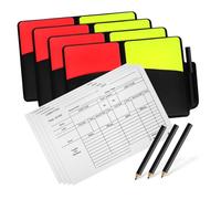 GANAZONO 4 Juegos Kit Árbitro Tarjetas Rojas y Amarillas de PVC Resistentes con Porta Tarjetas Libro de Anotaciones y Bolígrafo para Árbitros de Fútbol Voleibol y Soccer Uso Versátil