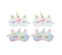 GANAZONO 4 piezas Antifaces de Sueño para Diseño de Unicornio Suaves y Bloqueadores de Luz para Viajes Siestas y Fiestas Cómodos y Ligeros Seguro para Niñas