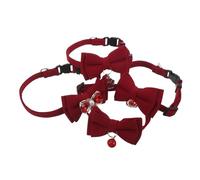 GANAZONO 4 Piezas Collares para Cachorros con Pajarita Roja y Campana Ajustables y Seguros para Bodas y Celebraciones Colgantes Decorativos