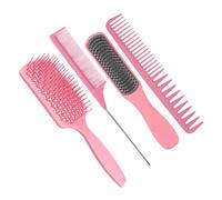 GANAZONO 4 piezas Peines Masajeadores para Cabello Diseño Ergonómico Anticaída para Salones y Uso Casa Color Rosa