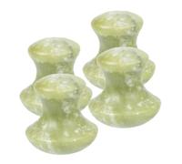 GANAZONO 4 piezas Rodillos de Masaje Facial de Jade Forma de Champiñón Juego de Piedra Gua Sha para Cuidado Piel Masajeador Portátil para Rostro Cuello y Cuerpo