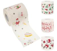 GANAZONO 4 Rollos Papel Higiénico Decorativo de Navidad Suave y Cómodo con Estampados Festivos para Baño y Oficina Servilletas de Papel para Mesa Navideñas para Ambiente Festivo y Regalos