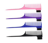GANAZONO 4piezas Peines De Dientes Anchos Peine De Ratón Para Desenredar y Estilizar El Cabello Herramientas De Peinado Morado