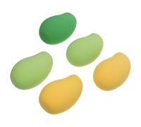 GANAZONO 5 Piezas Mango Powder Puff Esponja para Polvos, Esponja de Maquillaje No Látex, Uso en Seco y Húmedo, Forma de Mango, para Maquillaje Facial Color Aleatorio