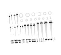 GANAZONO 50 Piezas Dilatadores Cónicos Acrílicos Transparentes Para Orejas, Accesorios Decorativos Para Perforaciones, Uso Cómodo y Seguro, Ideales Para Obsequio y Eventos