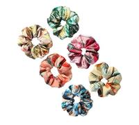 GANAZONO 6piezas Coleteros Elásticos De Estampado Floral Tropical Para Peinados De Verano Accesorio De Fiesta Para Mujeres y Niñas Variedad De Vibrantes