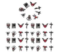 GANAZONO Adornos para Uñas de Halloween 40 Pcs Decoración Gótica Vintage de Aleación con Forma de Cruz Corazón y Calavera Accesorios DIY Punk para Manicura Femenina