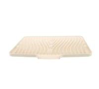 GANAZONO Alfombrilla de Drenaje Borde Integrado para Cocina de Silicona | Canales Acanalados y Superficie Inclinada, Control de Salpicaduras, Secado Junto al Fregadero