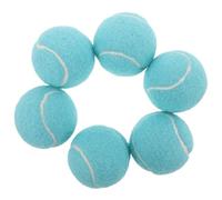 GANAZONO Balones de Entrenamiento de Tenis para Principiantes, Goma de Alta Elasticidad, Color Azul Claro, Paquete de 6 Unidades, Ideales para Práctica en Interiores y Exteriores, Juego