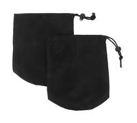 GANAZONO Bolsa de Compresión para Chaqueta de Plumas de Nylon, 2 Unidades Negras con Cordón, Diámetro 18 Cm y Altura 32 Cm, Bolsa Organizadora para Acampar y Viaje, Resistente y Ligera
