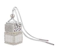 GANAZONO Botella Difusora de Fragancia para Coche Colgante Gemas de Imitación, Frasco de Perfume Vacío para Ambientador de Aromaterapia, Decoración para Espejo Retrovisor, Color Cristal