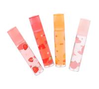 GANAZONO Brillo de Labios Transparente Hidratante y Suavizante para Niñas Sabor a Frutas en Varios estilos Pack de 4 Unidades en Envase Plástico Adecuado para Labios Agrietados