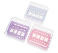GANAZONO Caja de Almacenamiento para Brocas de Uñas 3 Piezas Soporte Compacto y Resistente para Taladro de Pulido de Uñas Organizador Portátil Antif Polvo en Colores Morado y
