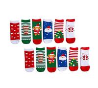 GANAZONO Calcetines Navideños Térmicos para Ñiño 1-3 Años, 6 Pares, Algodón Peinado, Diseño de Dibujos Animados, Calcetines Cálidos de Invierno para Niños, Medias Altas de Navidad para Regalar