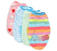 GANAZONO Chaleco para Perros Pequeños de Franela Cálida 4 Piezas Diseños de Dibujos Animados Corazón Oruga Caballito de Madera Caracol Ropa para Mascotas para Exteriores y Fiestas