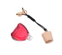 GANAZONO Colgante Ambientador para Coche de 12ml de Botella de Perfume en Vidrio Rojo que Relaja la Psicología el Cuerpo para Interior de Coche y Oficina