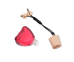 GANAZONO Colgante Ambientador para Coche de 12ml de Botella de Perfume en Vidrio Rojo que Relaja la Psicología el Cuerpo para Interior de Coche y Oficina