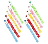 GANAZONO Collar para Gato Ajustable con Campana y Estampado de Luna y Estrellas 10 Piezas Colores Surtidos Azul Lago Amarillo Rojo Rosa Verde Claro Reflectante para Uso Diario y