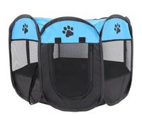 GANAZONO Corral Plegable para Perros Pequeño y Gato Tienda de Campaña Octogonal Azul de Tela Oxford Resistente al Agua Parque Interior y Exterior con Malla Transpirable y Cremalleras