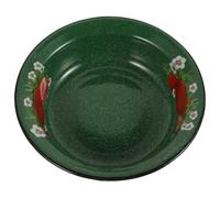 GANAZONO Cuenco de Esmalte Verde de 22cm para Ensalada y Ramen | Redondo, Estilo Clásico y Vintage, Resistente al Olor, Apto para Cocina y Lavadero Doméstico