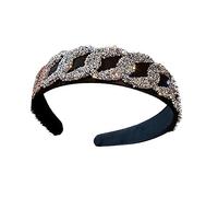 GANAZONO Diadema Accesorio de Plástico Elástica Cabello Diseño de Cristales Brillantes Estilo Lujo Discreto y Moderno para Bodas y Fiestas