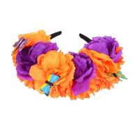 GANAZONO Diadema de Flores Artificiales Mexicana para Disfraces y Fiestas Tocado Floral Reutilizable para Bodas Carnavales y Festivales Día de Muertos Accesorio Versátil para Halloween y