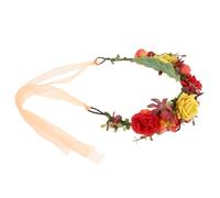 GANAZONO Diadema Nupcial de Rosas de Aterciopelada Otoñal Ligera y Cómoda Tocado Floral para Bodas Sesiones Fotográficas y Despedidas de Soltera