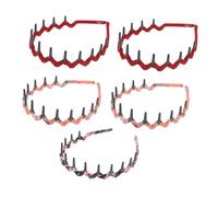 GANAZONO Diademas Peine De Dientes De Plástico 5 Unidades Tamaño Estándar Para Mujeres y Hombres Banda Cabello Diseño De Leopardo Ondulada Uso Diario y Maquillaje